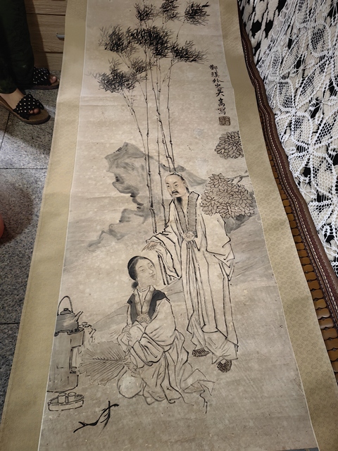 古玩字畫煮茶圖真品鑒賞圖