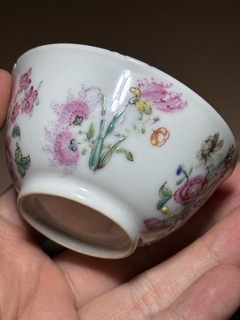 古玩陶瓷清雍正廣琺瑯花卉紋杯真品鑒賞圖