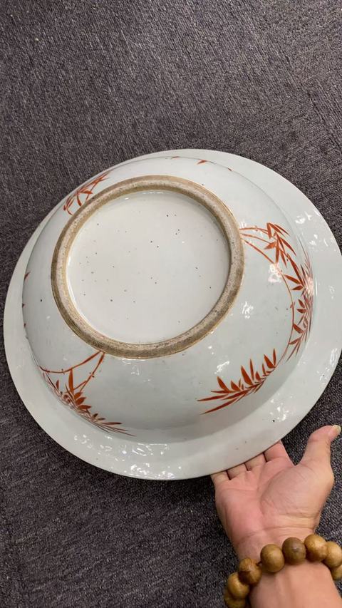 古玩陶瓷粉彩人物故事紋折沿盆真品鑒賞圖