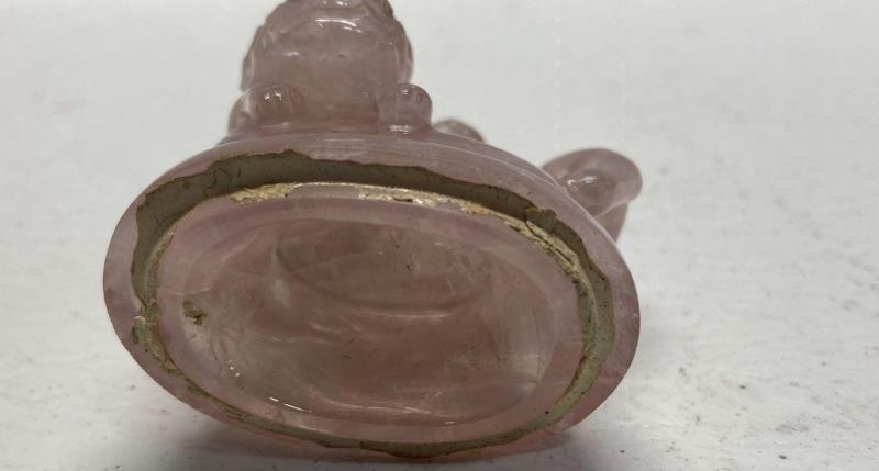 古玩玉器天然粉晶雕件真品鑒賞圖