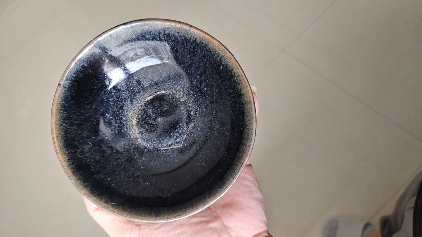 古玩陶瓷金元窯變烏金釉茶盞拍賣,當前價格2888元