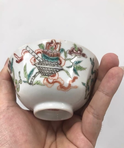 古玩陶瓷清同治 粉彩博古紋碗真品鑒賞圖