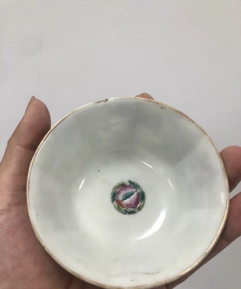 古玩陶瓷清同治 粉彩博古紋碗真品鑒賞圖