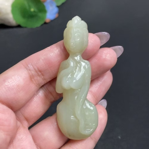古玩玉器天然和田玉掛件真品鑒賞圖