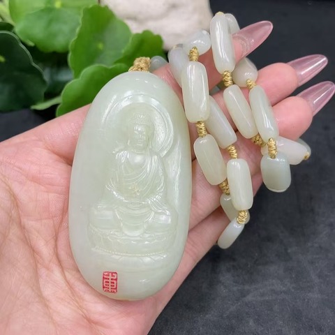 古玩玉器天然和田玉掛件真品鑒賞圖