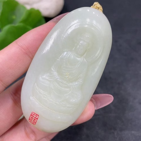 古玩玉器天然和田玉掛件真品鑒賞圖