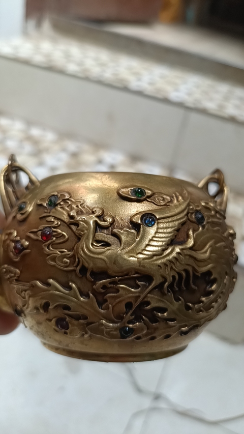 古玩銅器現代合金銅壺真品鑒賞圖