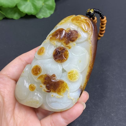 古玩玉器天然和田玉把件真品鑒賞圖
