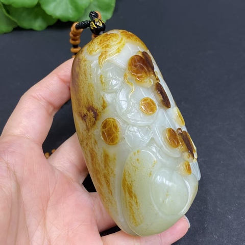 古玩玉器天然和田玉把件真品鑒賞圖