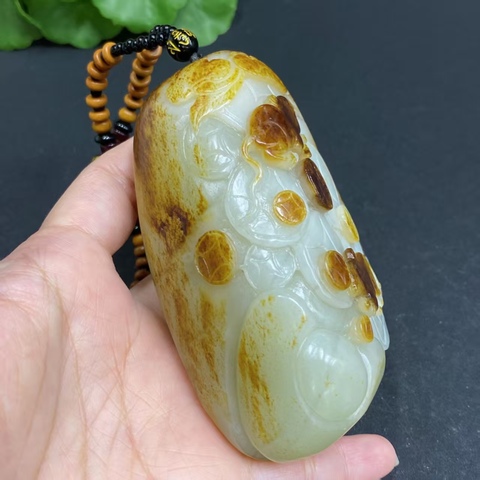 古玩玉器天然和田玉把件真品鑒賞圖