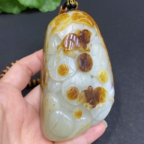 古玩玉器天然和田玉把件真品鑒賞圖