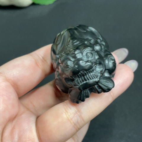 古玩玉器天然和田瑞獸題材把件真品鑒賞圖