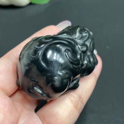 古玩玉器天然和田瑞獸題材把件真品鑒賞圖