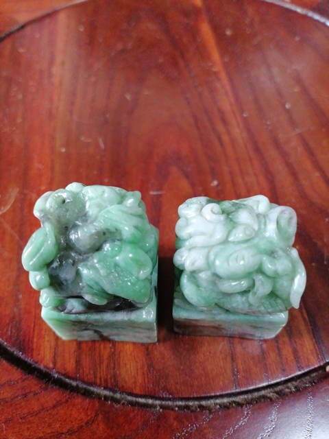 古玩玉器翡翠雕“獸鈕印”真品鑒賞圖
