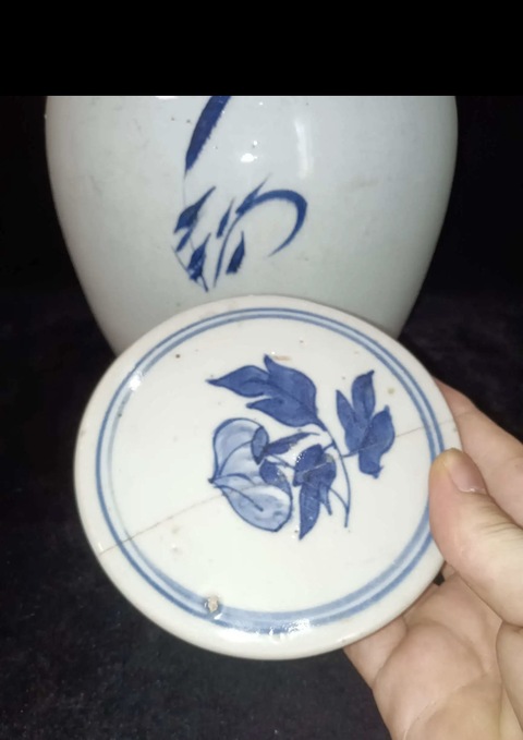 古玩陶瓷青花人物故事罐真品鑒賞圖