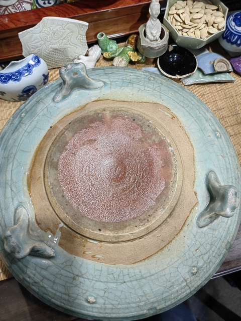 古玩陶瓷青釉八卦鼓丁爐真品鑒賞圖