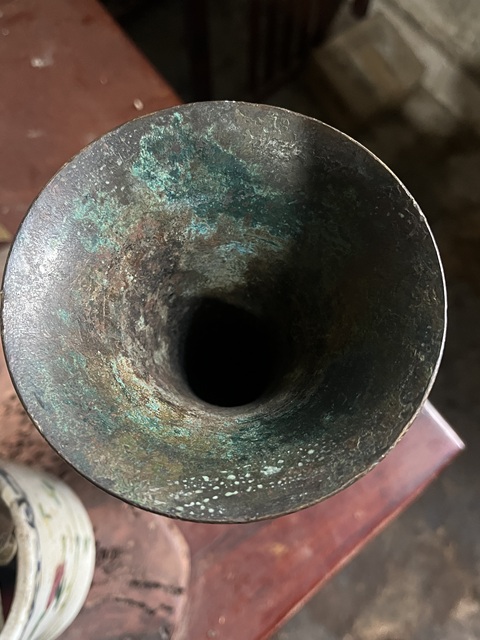 古玩銅器銅花觚真品鑒賞圖