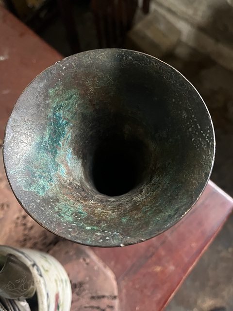 古玩銅器銅花觚真品鑒賞圖