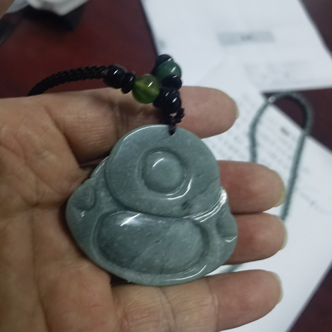 古玩玉器天然翡翠“佛公”掛件真品鑒賞圖