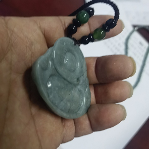 古玩玉器天然翡翠“佛公”掛件真品鑒賞圖