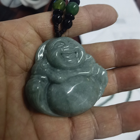 古玩玉器天然翡翠“佛公”掛件真品鑒賞圖