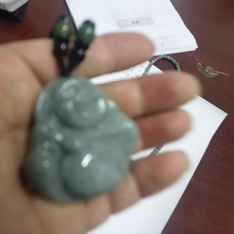 古玩玉器天然翡翠“佛公”掛件真品鑒賞圖