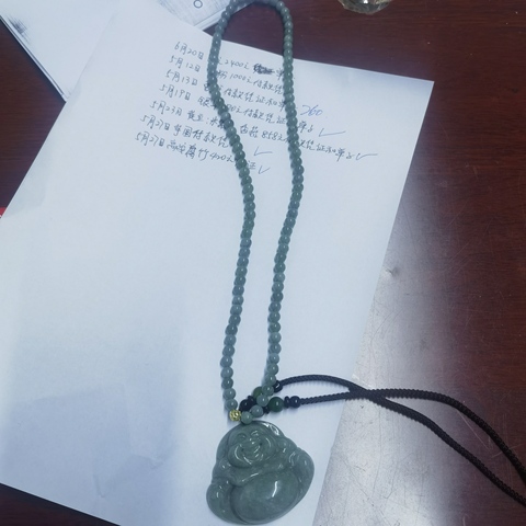 古玩玉器天然翡翠“佛公”掛件真品鑒賞圖