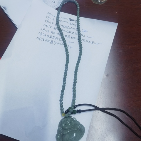 古玩玉器天然翡翠“佛公”掛件真品鑒賞圖