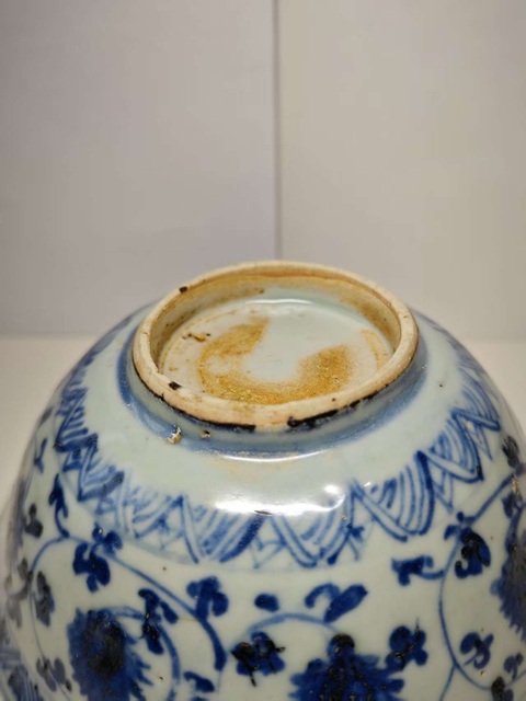 古玩陶瓷青花金剛十字杵茶碗真品鑒賞圖