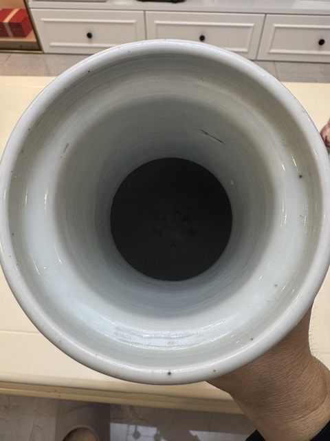 古玩陶瓷清光緒 藍釉描金鳳穿牡丹紋棒槌瓶真品鑒賞圖