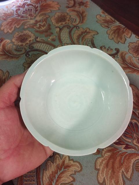 古玩陶瓷青白釉花口高足碗真品鑒賞圖