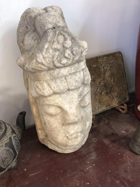 古玩玉器石雕佛頭真品鑒賞圖
