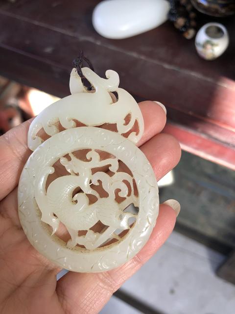 古玩玉器和田玉出廓璧真品鑒賞圖