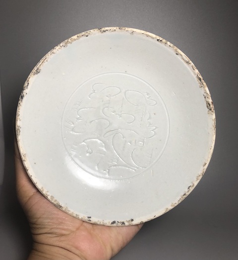 古玩陶瓷宋,青白釉刻花盤拍賣,當前價格2000元
