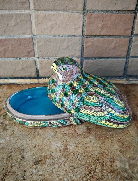 古玩陶瓷素三彩仿生瓷鳥真品鑒賞圖