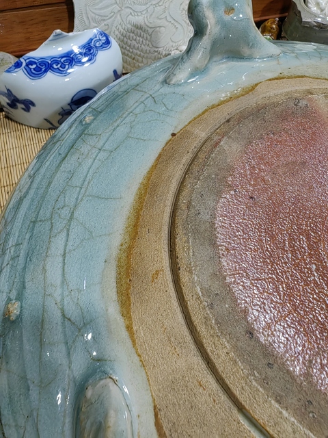 古玩陶瓷青釉八卦鼓丁爐真品鑒賞圖