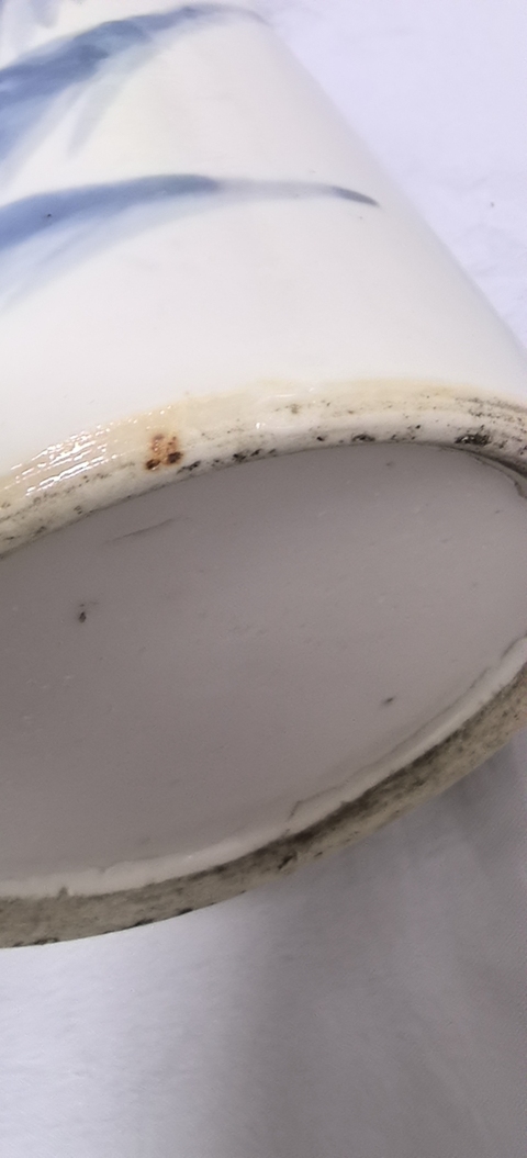 古玩陶瓷青花人物故事紋筆筒真品鑒賞圖