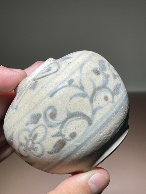 古玩陶瓷明早期安南窯青花水盂真品鑒賞圖