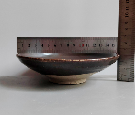 古玩陶瓷元代褐釉盤拍賣,當前價格76元