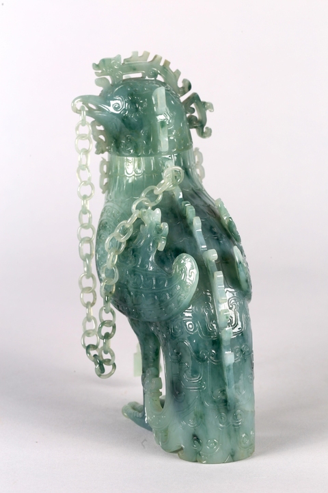 古玩玉器翡翠雕“鳳尊”真品鑒賞圖