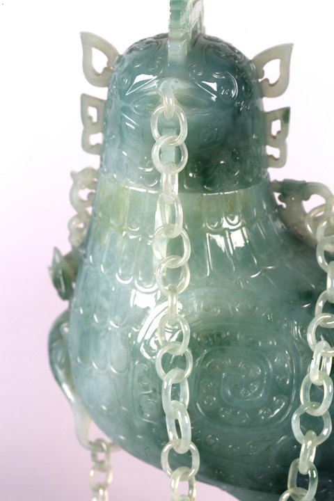 古玩玉器翡翠雕“鳳尊”真品鑒賞圖