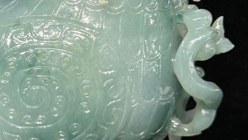 古玩玉器翡翠雕“鳳尊”真品鑒賞圖