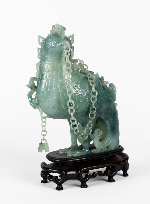 古玩玉器翡翠雕“鳳尊”真品鑒賞圖
