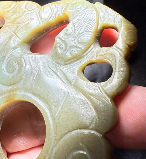 古玩玉器玉雙螭龍璧真品鑒賞圖