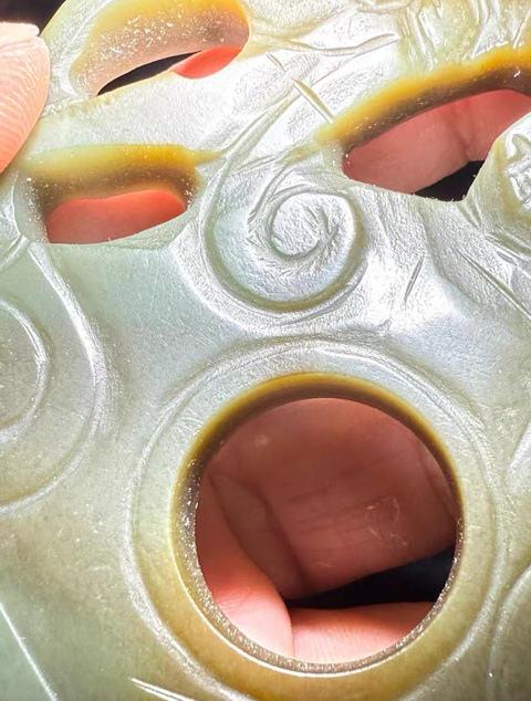 古玩玉器玉雙螭龍璧真品鑒賞圖