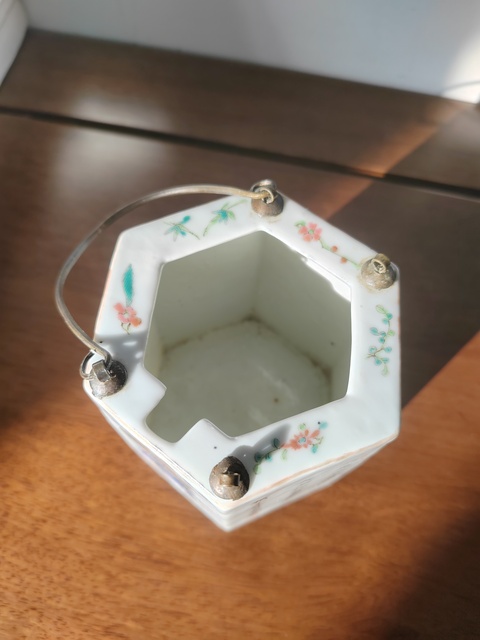 古玩陶瓷粉彩詩文無雙壺六方溫壺真品鑒賞圖