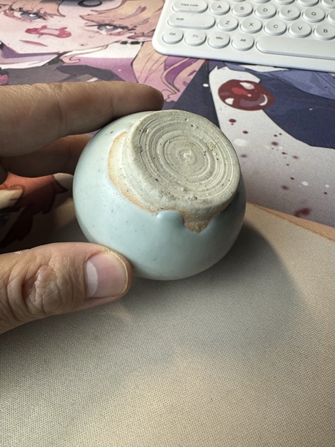 古玩陶瓷青白釉刻花水盂拍賣，當前價格4800元