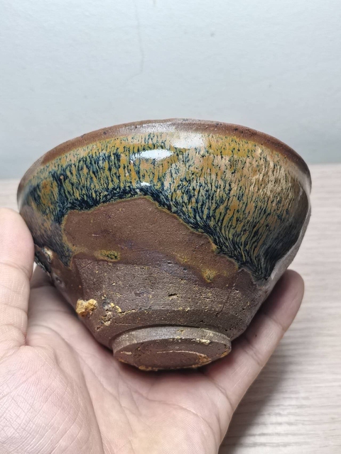 古玩陶瓷建窯兔毫束口盞真品鑒賞圖