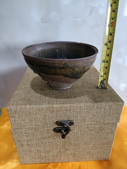 古玩陶瓷建窯兔毫束口盞真品鑒賞圖