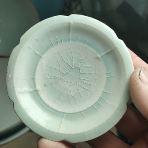 古玩陶瓷湖田窯影青釉葵口盤或洗拍賣,當前價格1600元